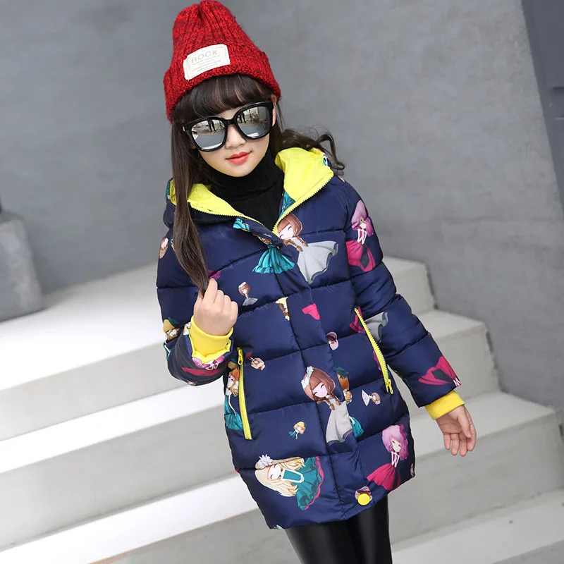 Куртка для маленьких девочек 2018 зимняя куртка пальто детская теплая верхняя