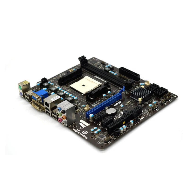 Для MSI A55M P35 A55/DDR3/FM1 поддерживает X4 51 641 3870 M ATX оригинальная б/у материнская