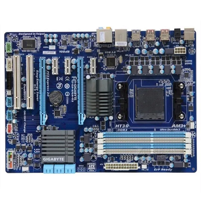 Оригинальная материнская плата Gigabyte для GA-970A-D3 970A-D3 DDR3 с разъемом AM3