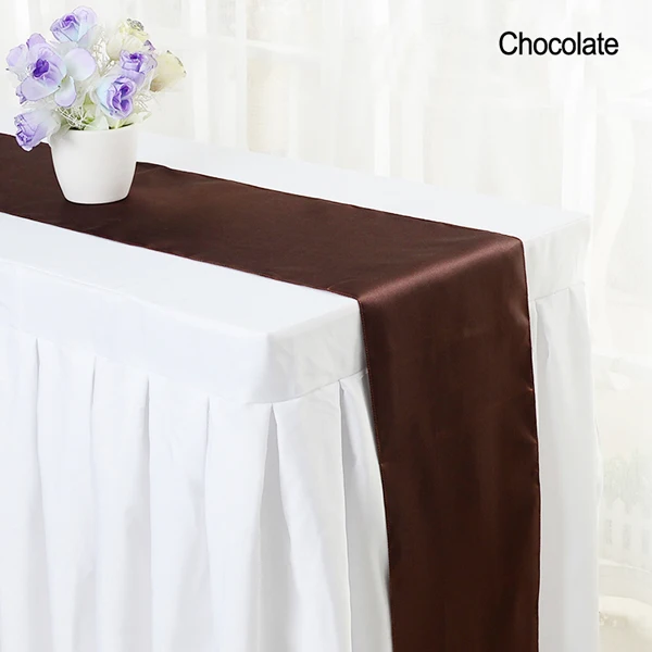 Chocolate 1 шт. атласная настольная дорожка Современные хрустальные люстры для дома вечерние Украшение стола, свадьбы, Рождества, украшение 30x275 см - Цвет: Chocolate