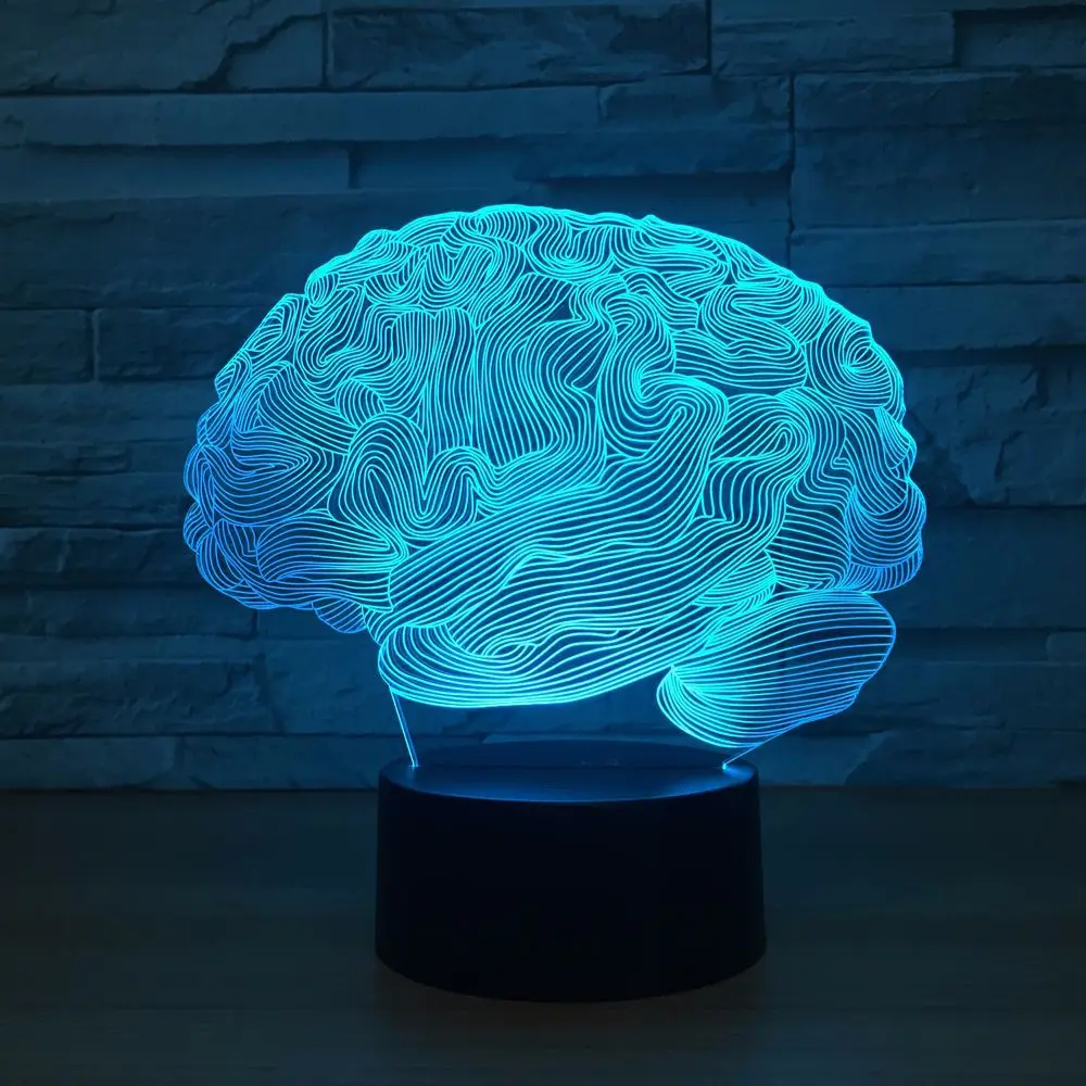 USB Новинка светильник мозг Carebellum лампа с 3D оптической иллюзией 7 цветов Изменение