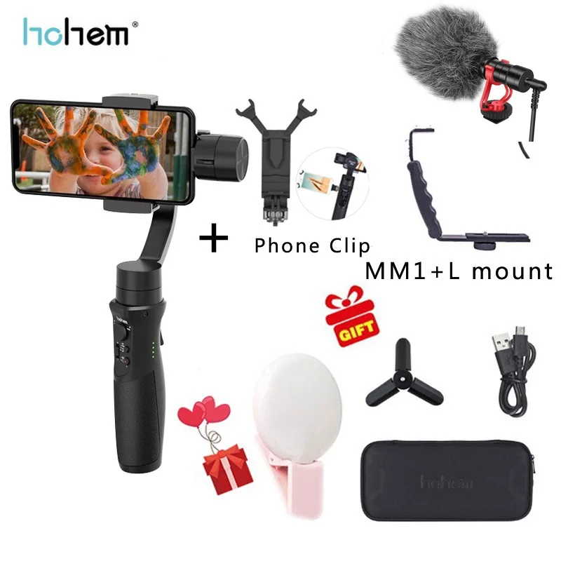 Plus w l fm1 mic hol Hohem iSteady мобильный+ плюс карданный 3-осевой ручной смартфон стабилизатор для iPhone XS XR X 8 7 6 для samsung huawei Gopro - Цвет: Plus w l fm1 mic hol