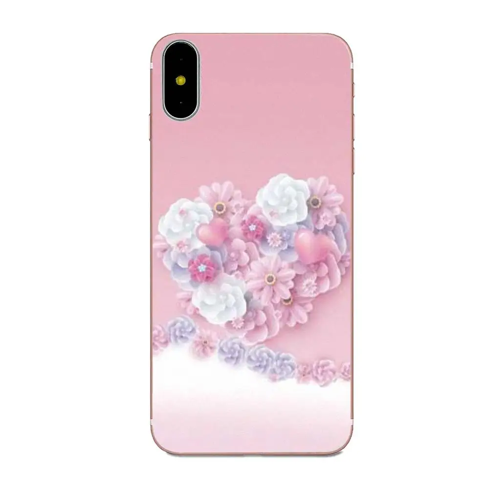Розовый Love Heart TPU Модный чехол для сотового телефона Apple iPhone X XS Max XR 4 4S 5 5C 5S SE 6 6S 7 8 Plus