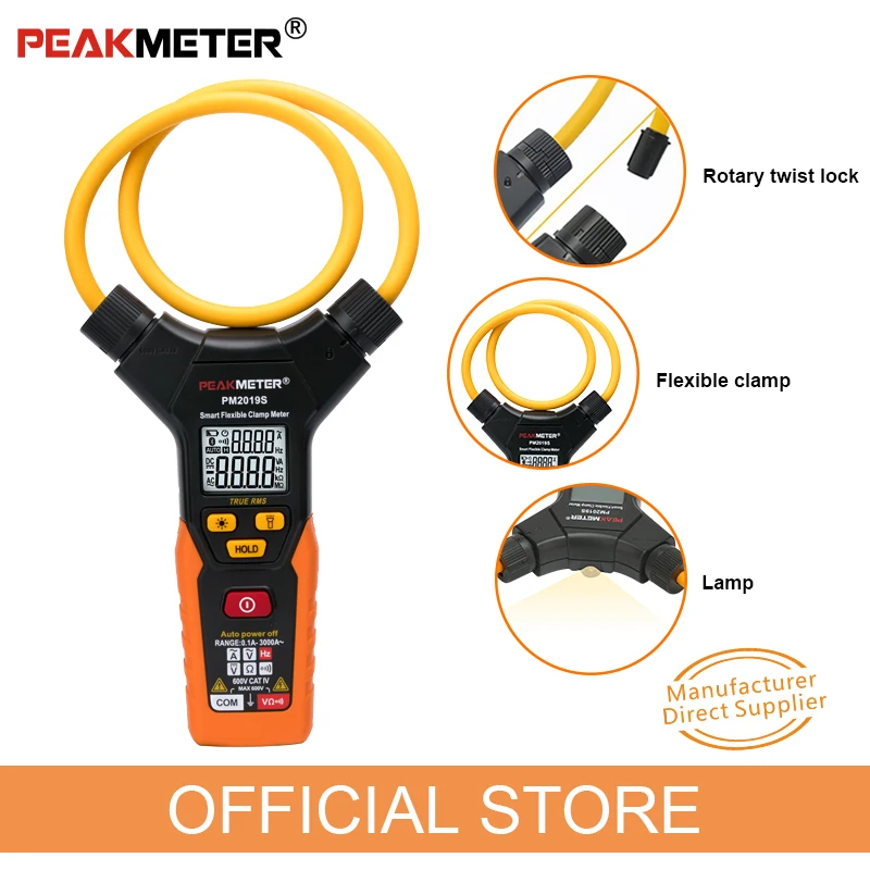 Цифровой мультиметр PEAKMETER PM2019S портативный цифровой с гибким зажимом переменного