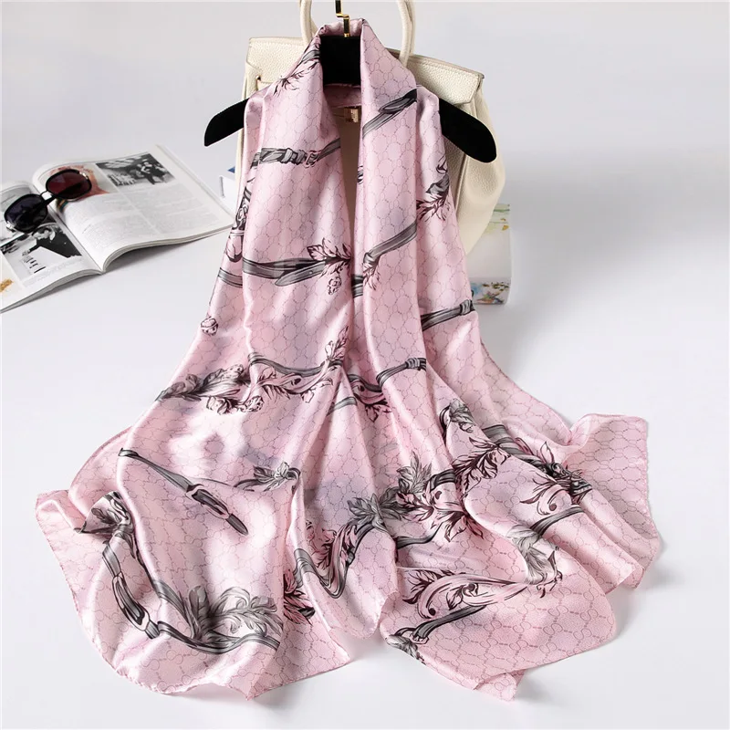 FS106 pink Роскошный шарф для женщин, дизайнерские,, женские пляжные шали и накидки, дамские пашмины шарфы, шелковые волосы, хиджаб, повязка на голову - Цвет: FS106 pink