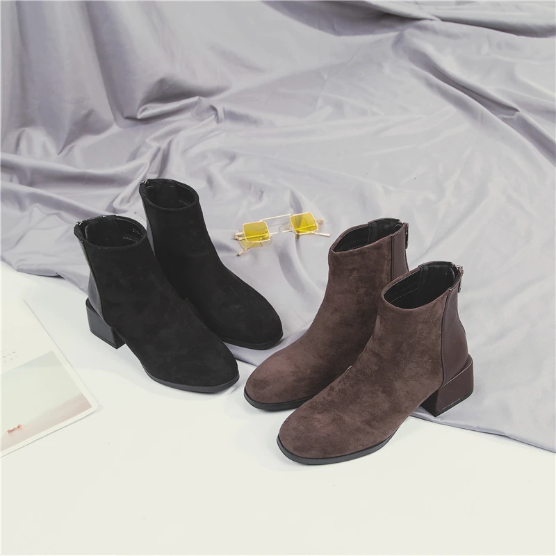 2018 Autumn Winter New Martin Boots fashion women's ankle boots comfortable thick with girls booties zapatos de mujer size35-39 | Обувь