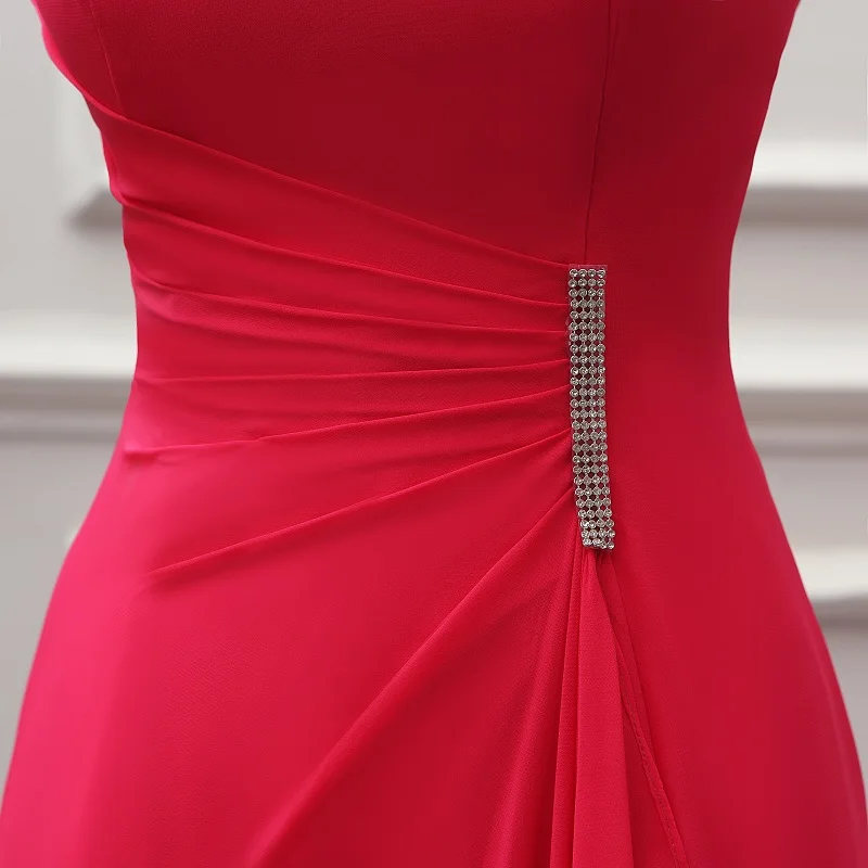 Модное Розовое Шифоновое платье подружки невесты, строгие вечерние платья, Vestidos De Fiesta De Noche Abiye Gece Elbisesi BR04