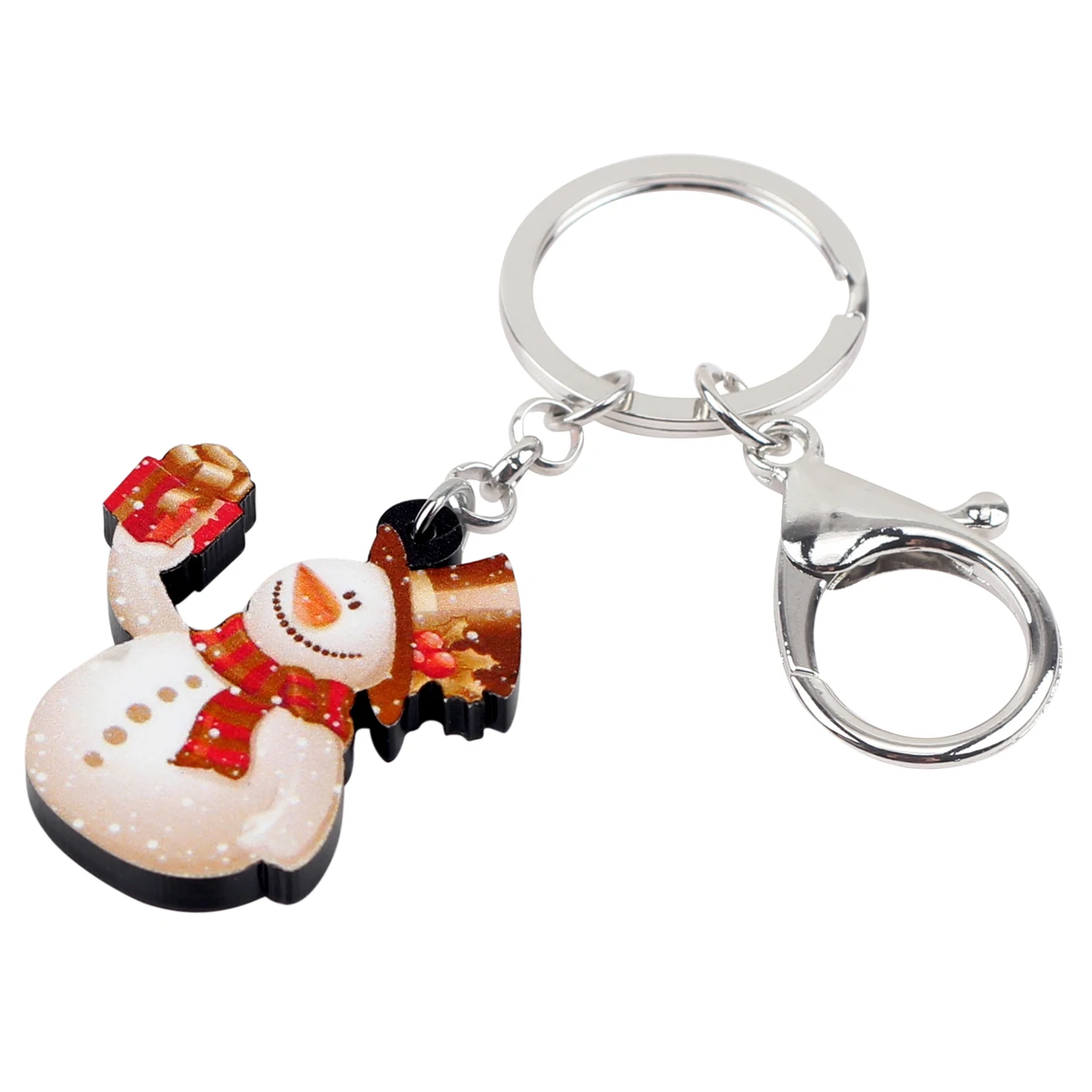 WEVENI Acrylic Christmas Snowman Key Chains Keychain Xmas Party Gift Jewelry For Women Girls Bag New Year Cartoon Bijoux 2018 | Украшения и