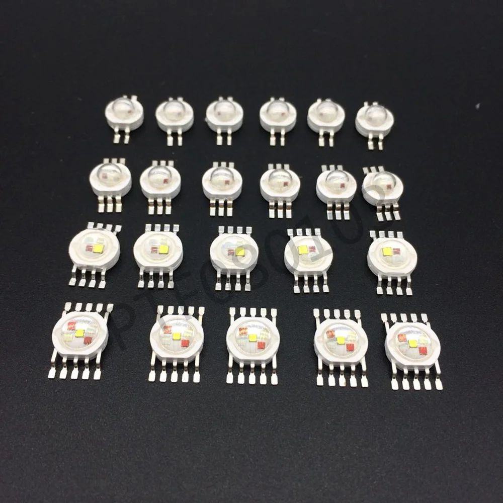 10 шт. RGBW (RGB + W Y UV) 6 Вт 9 12 15 21 светодиодные лампы излучатели диоды для сценического