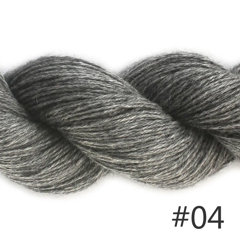 04 Grey Пряжа Lotus Mimi Plus цвет пряжи#01-33 натуральная норка вискоза Шерсть смешанная с кашемиром Детская Мягкая ручная вязка - Цвет: 04 Grey