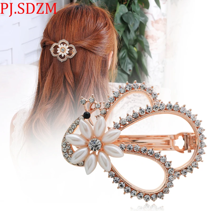 Женская заколка для волос с милыми стразами маленькая девушек роскошные заколки