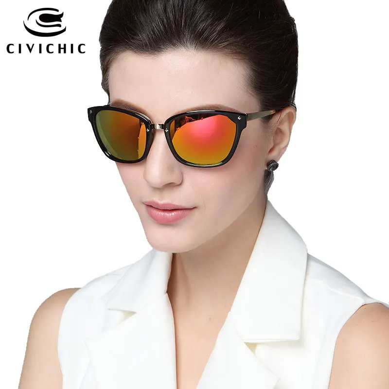CIVICHIC новая мода красочные женские солнцезащитные очки с зеркальными стеклами
