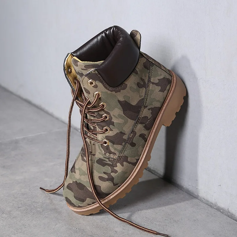 2020 Hot Sale Autumn Early Winter Shoes Women Flat Heel Boots Fashion Keep warm Women's Brand Woman Ankle Botas Camouflage | Обувь