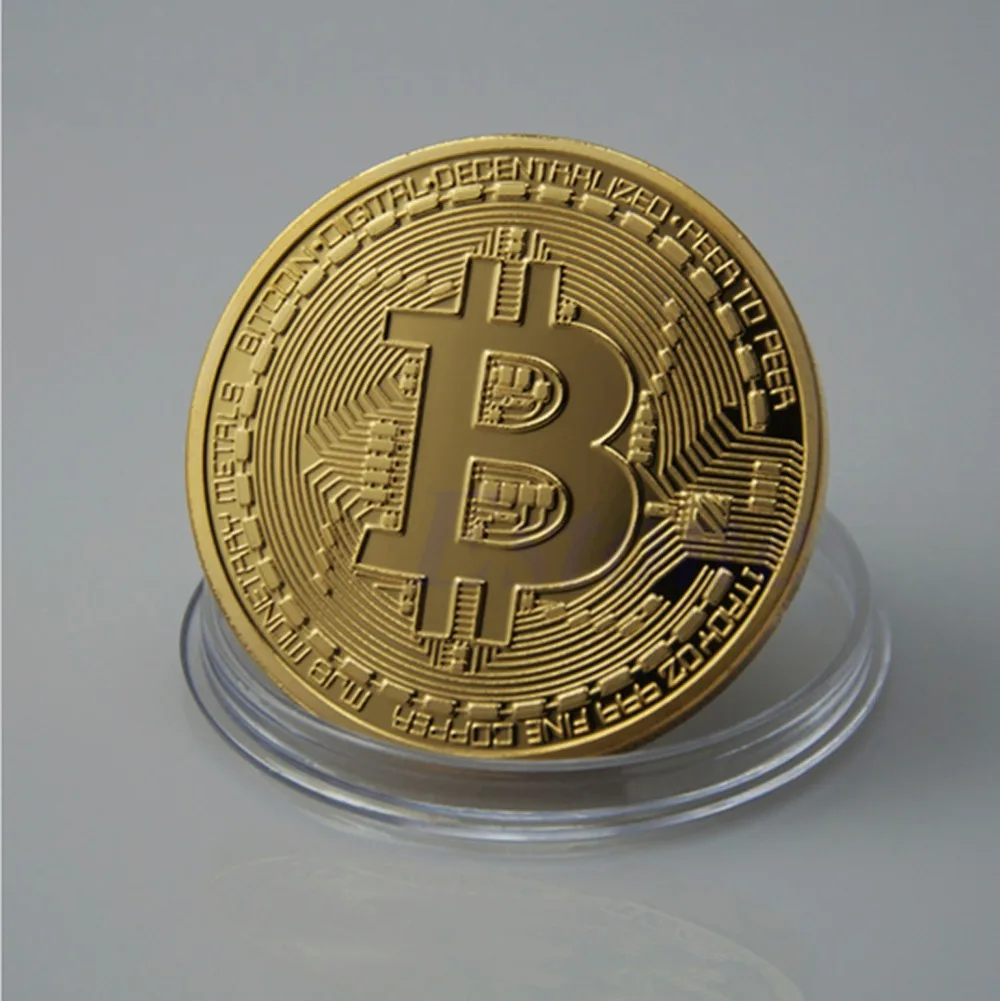 Лидер продаж 1 шт. позолоченная монета биткоина коллекционный подарок
