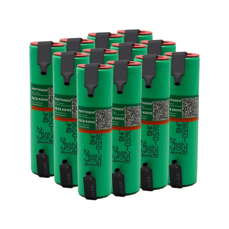 100% Новый оригинальный 18650 2500mAh аккумулятор INR1865025R 3 6 V разряда 20A выделенная
