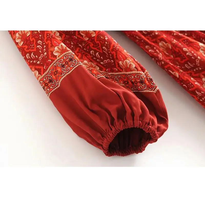 Boho красное пляжное платье с цветочной вышивкой женское 2018 повседневное
