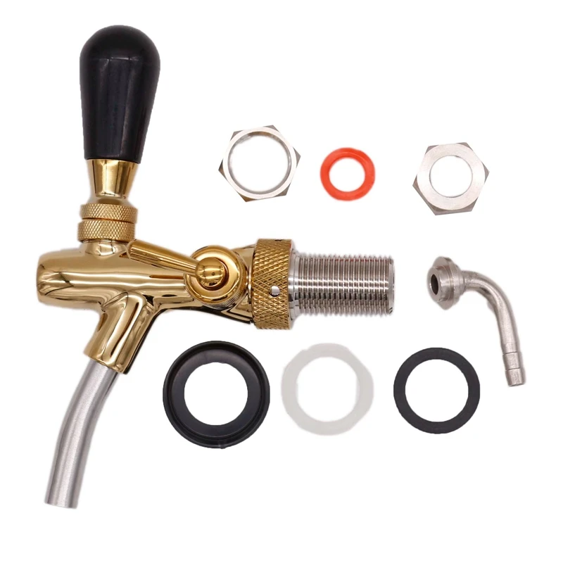 

Draft Beer Faucet Adjustable Beer Tap Faucet with Flow Controller Chrome Plating Shank Beer Kegging Accessories