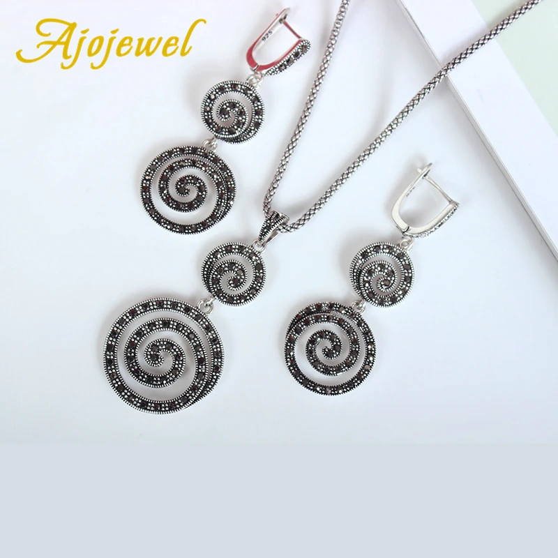 Ajojewel оригинальный дизайн винтовая нить круглая форма длинная подвеска серьги