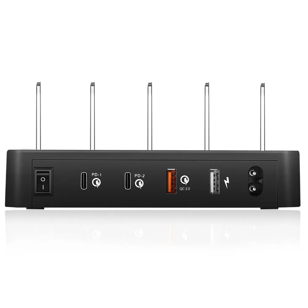 4-Порты и разъёмы USB 3,1 Тип C Зарядное устройство 40 Вт Dual USB C PD зарядная станция Док-станция Зарядное устройство для iphone samsung huawei док-станции