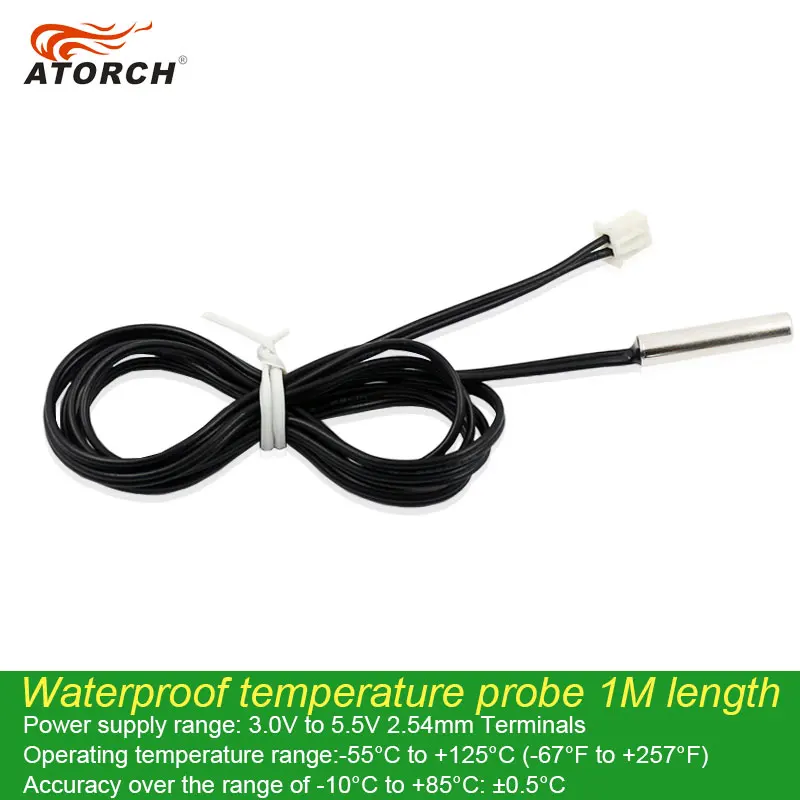 

ATORCH 1M 2.54mm Oscilloscope temperature humidity digital electronic products USB tester temperature waterproof sensor probe