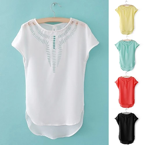 Женские Летние Случайные Свободные Выдалбливают Форме Крыла Летучей Мыши Рукав