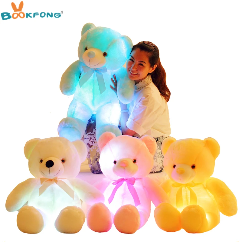 

30/50/80cm Luminous Creative Light Up LED Teddy Bear Stuffed Animal Plush Toy Colorful Glowing Teddy Bear Christmas Gift for Kid