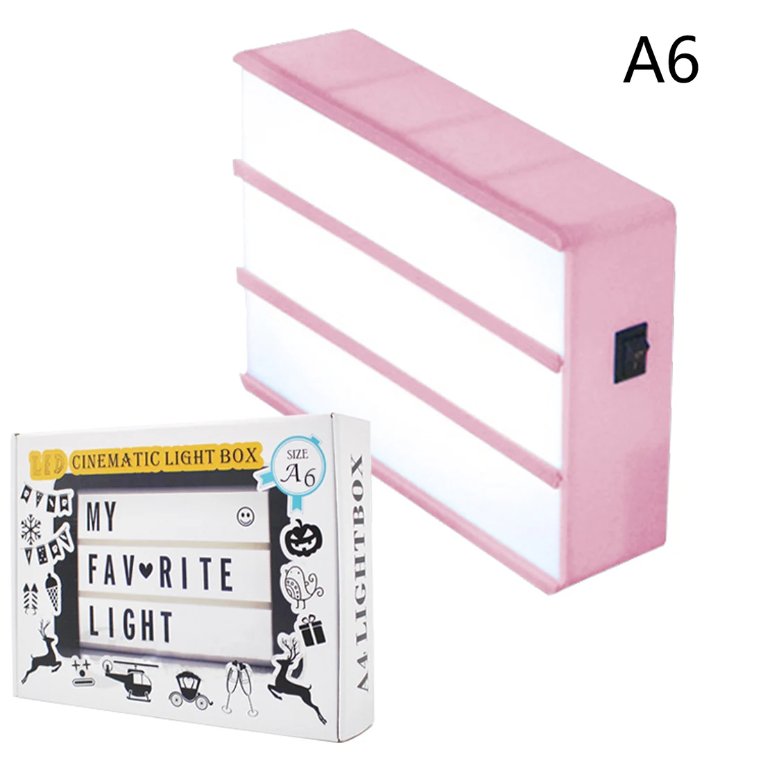 

New A4 A6 Size LED Combination Light Box Night Lamp DIY BLACK Letters Cards USB PORT Powered Cinema Light box