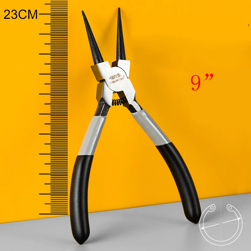 Straight 1pc " /7"/" многофункциональные плоскогубцы с кольцом для вала, многофункциональный обжимной инструмент, Внутренние Внешние клещи для снятия пружинного кольца, стопорные Стопорные плоскогубцы - Цвет: Straight 1pc