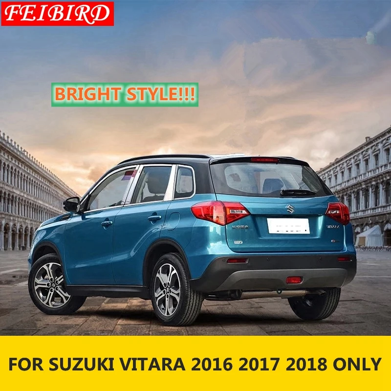 Для Suzuki Vitara- корпус из нержавеющей стали Стекло окно украшение столб средняя полоса отделка рамка лампы капот запчасти