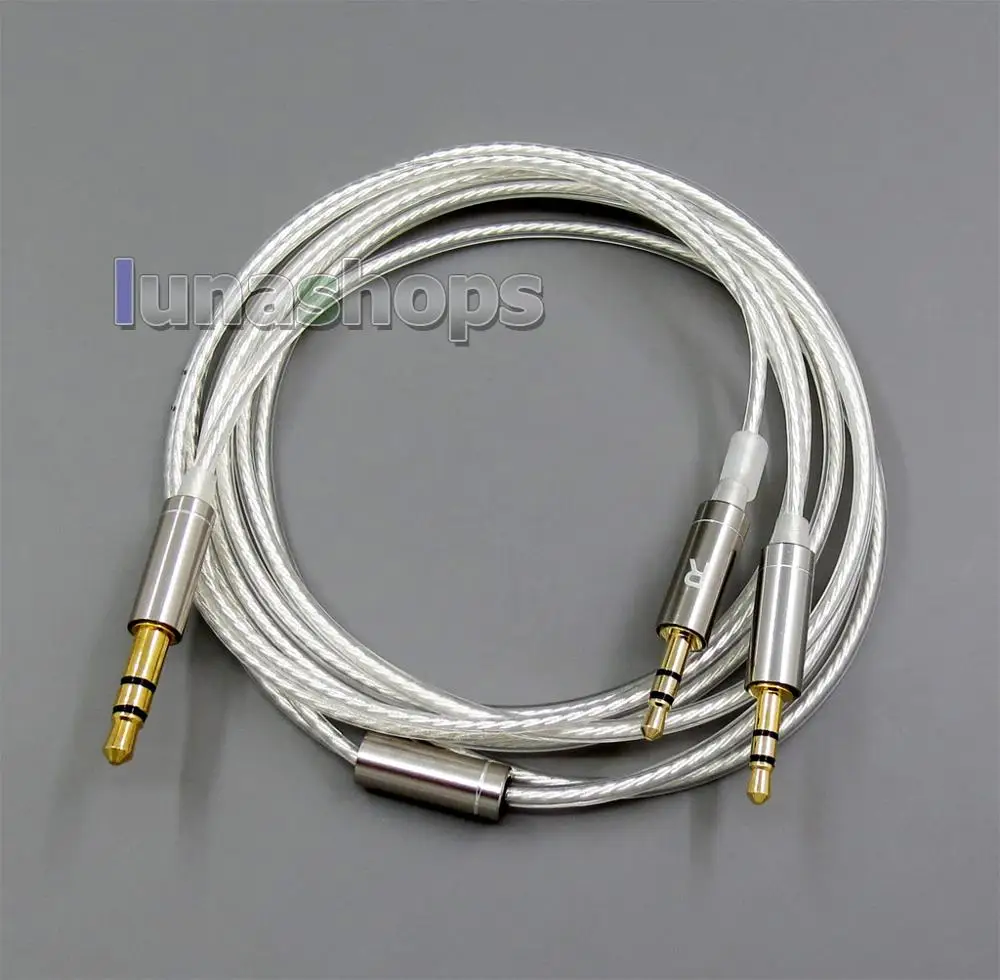 1.5m 3.5MM plug LN006022 1,2 м 1,5 м 2 м 3 м чистый посеребренный кабель OCC для Hifiman HE560 HE-350 HE1000 V2 наушники 3,5 мм до 2,5 мм - Цвет: 1.5m 3.5MM plug