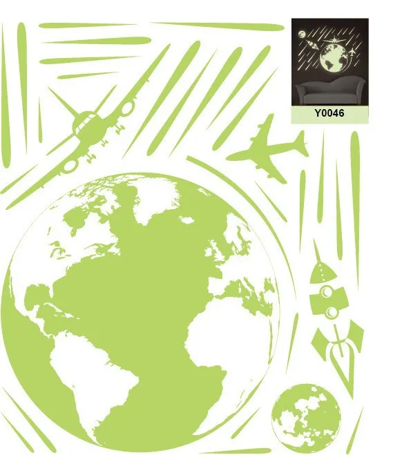 3D ПВХ Вселенная Звезды цвет светится в темноте светящаяся флуоресцентная