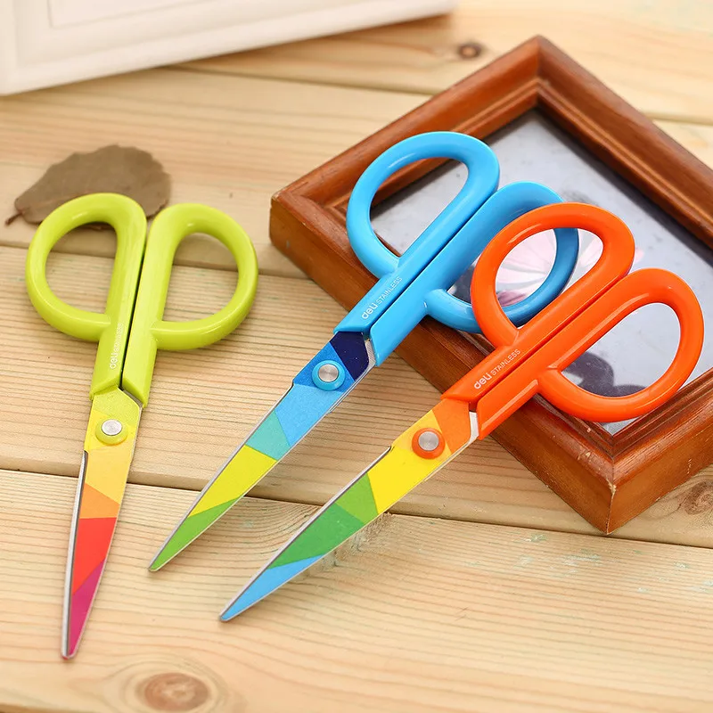 1 шт./лот прочные Цветные Ножницы из нержавеющей стали с принтом для школы