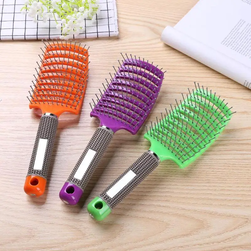 Professional Anti-Static Hair Scalp Massager Comb Brush Curved Row Hair Comb Hairbrush Salon Hairdressing Hairstyle Tools