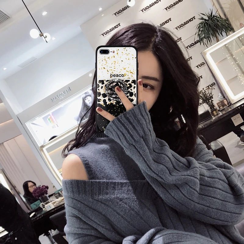 Блестящие чехлы для телефонов с золотым Foild Love Heart и леопардовым принтом iPhone X XS MAX