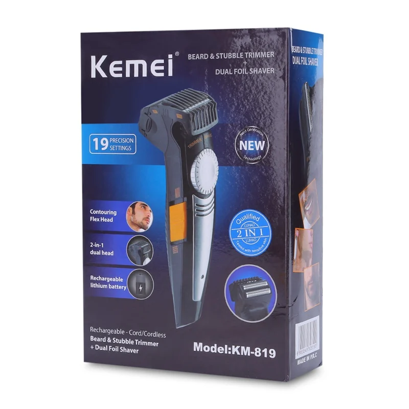 Устройство для обрезки Kemei KM-819 100-240 В аккумуляторные электробритвы с 2 лезвиями