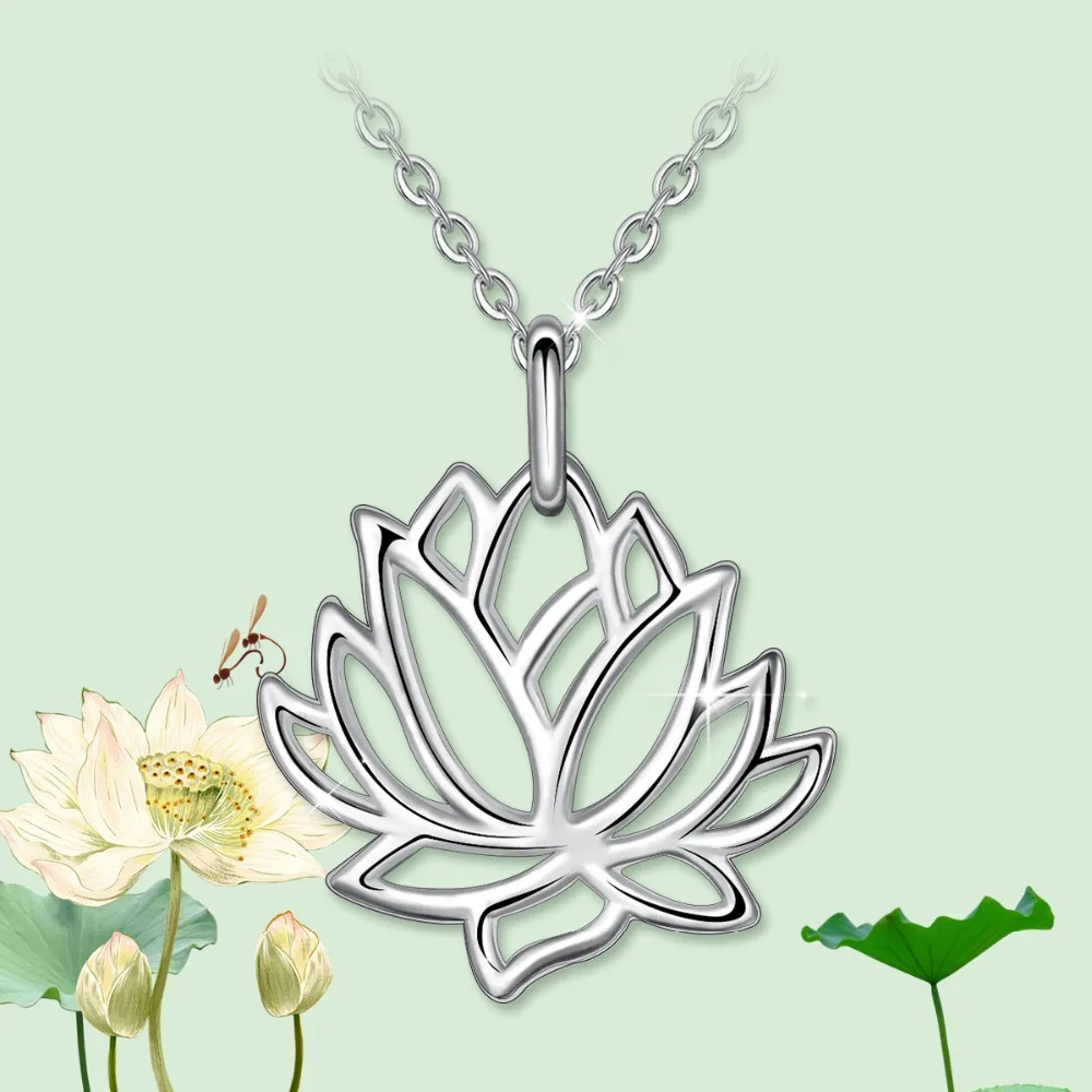 

Eudora Genuine 925 Sterling Silver Summer Lotus Pendant Lotus girl Necklace Fashion New Fine Jewelry for Women gift CYD406