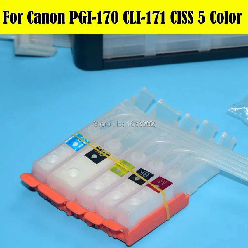 5 цветов пустые непрерывной подачи чернил Системы для Canon PGI-170 CLI-171 СНПЧ MG6180 MG5710