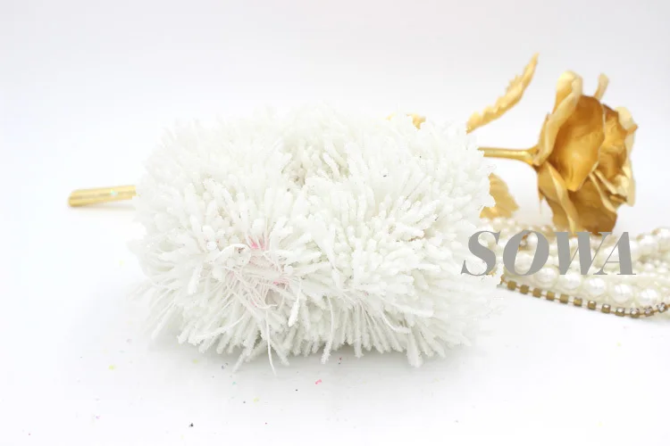 3 мм Искусственный цветной стеклянный цветок Stamen Pistil свадебное украшение DIY 288 шт./лот - Цвет: white