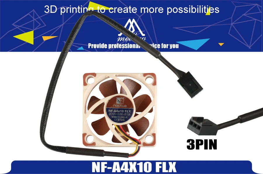 3D принтер вентилятор Noctua NF-A4x10 FLX 5 В/12 в премиум тихий вентилятор охлаждения 4010(40*40*10 мм) для ENDER 3 радиатор охлаждения 3pin