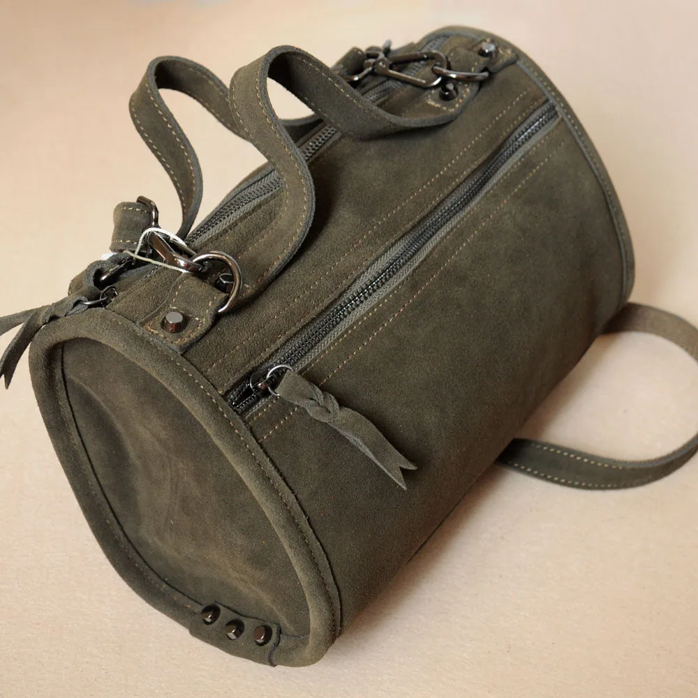 Модные женские сумки из натуральной коровьей замши в стиле Бостона высокое