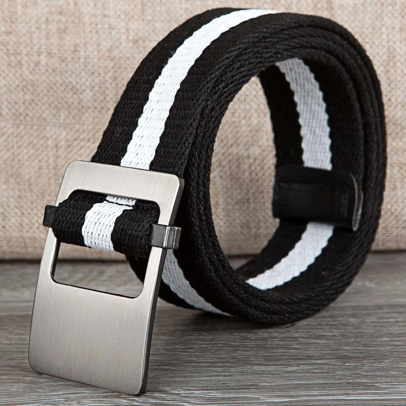 Модный тканевый ремень в полоску мужской с пряжкой из сплава тренд повседневные