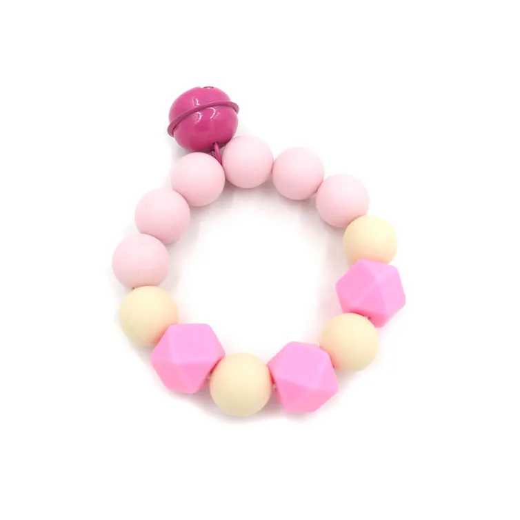 Силиконовый Прорезыватель для зубов жевательные бусины браслет с колокольчиком