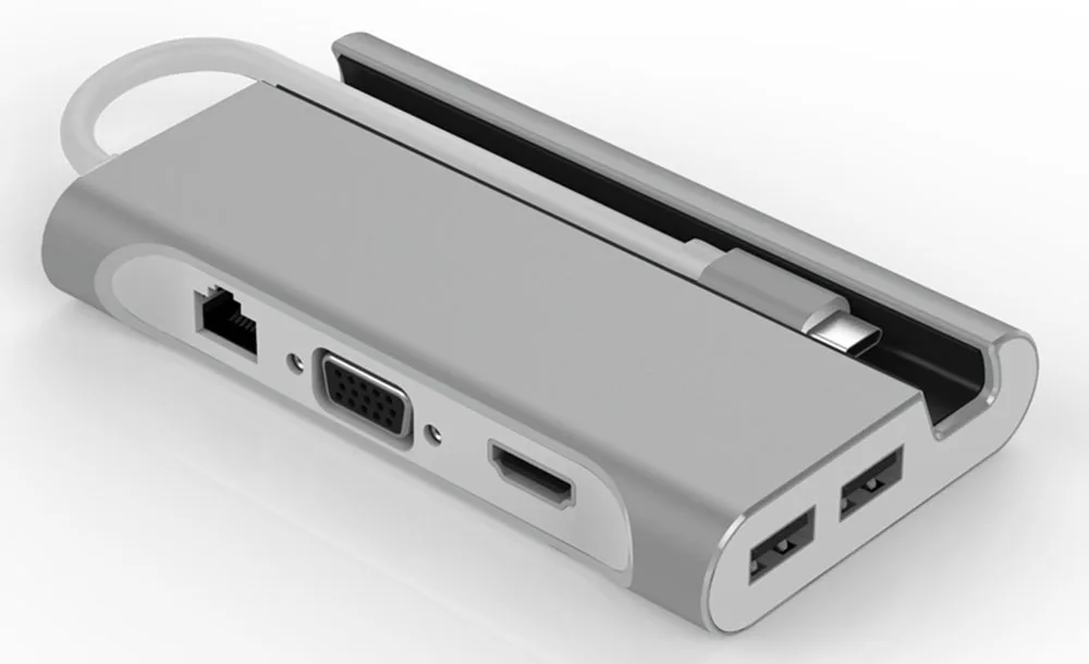 USB C док-станция для ноутбука USB 3,0 HDMI VGA RJ45 PD usb-хаб для ноутбука Macbook Pro hp DELL Surface lenovo samsung Dock