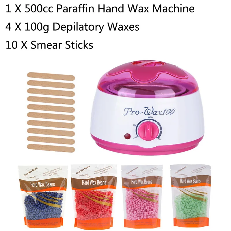 200cc 500cc Hand Wax Machine Hot Paraffin Wax Warmer Heater Body Depilatory Salon SPA Hair Removal Tool with Wax Dropshipping - Цвет: 500cc machine bead