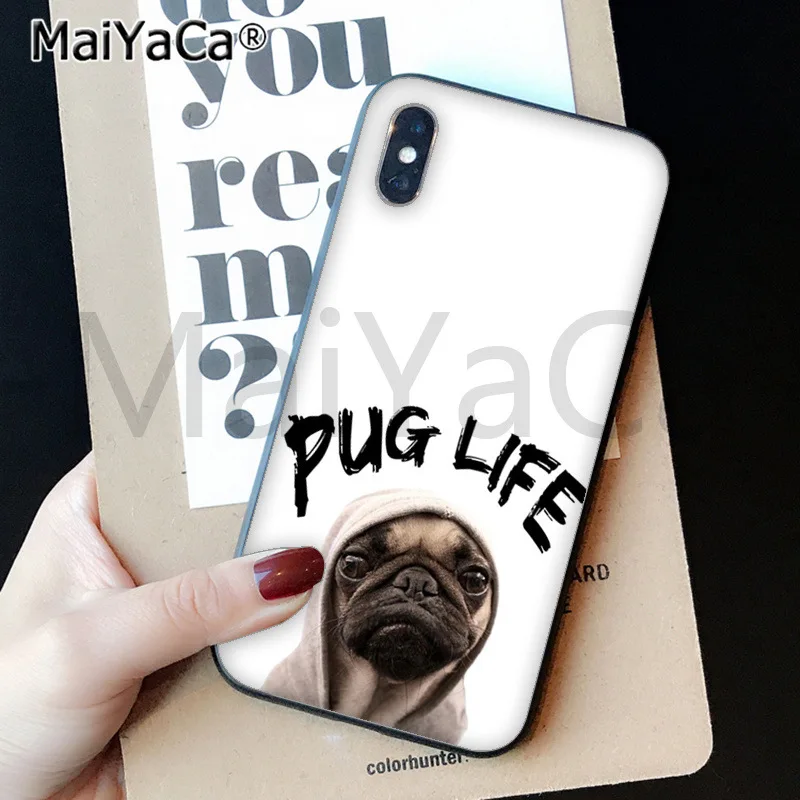 MaiYaCa Мопс Собака увидев вещи собака DIY окрашенный красивый чехол для телефона для iphone 11 pro 8 7 66S Plus X XS MAX 5S SE XR