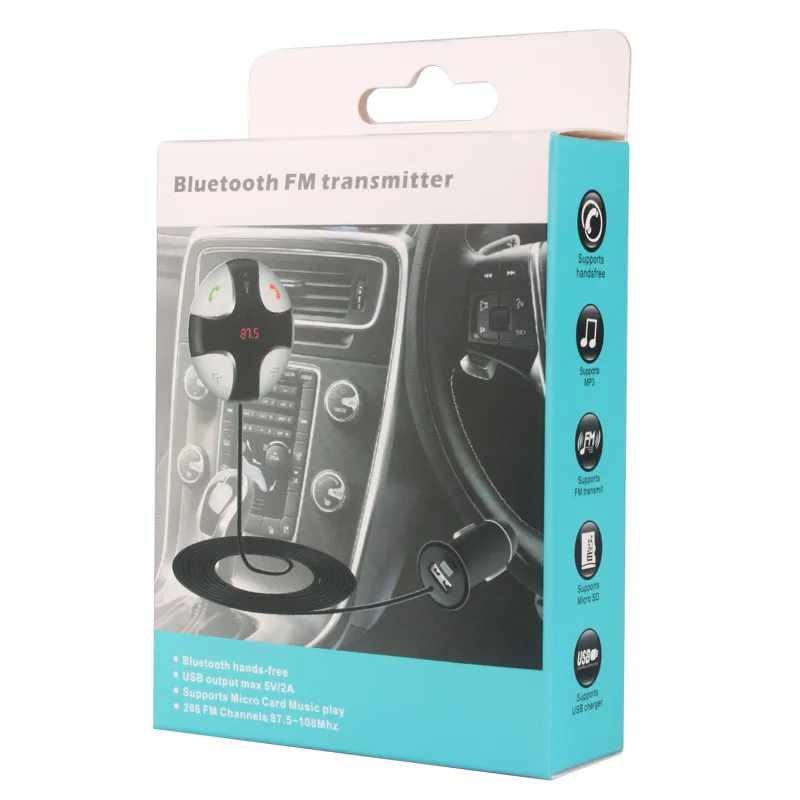 Беспроводной автомобильный комплект MP3 плеер Bluetooth FM USB передатчик поддержка SD TF