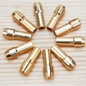 10 шт.компл. 0,5-3,2 мм латунь сверлильный патрон цанговый биты 4,3 мм хвостовик для принадлежностей для вращающихся инструментов Dremel золотой