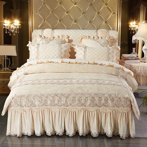 Bedding set 5 Постельные принадлежности queen размер кровать устанавливает принцесса стиль синий розовый флис кровать набор пододеяльник покрывало кроватный подзор dekbedovertrek - Цвет: Bedding set 5