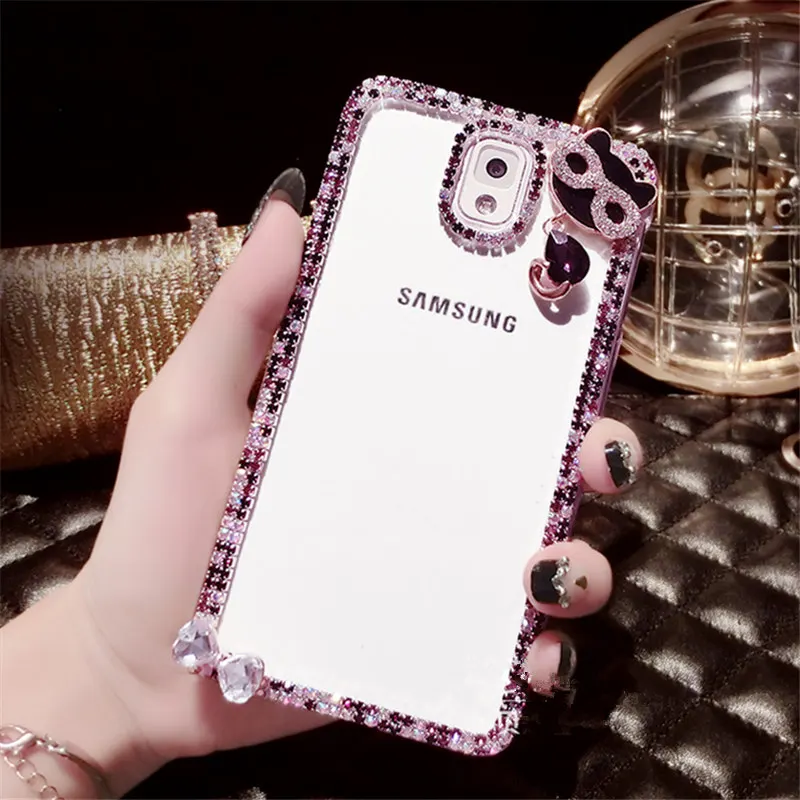 Для samsung A3 A5 A7 2016 2017 A6 плюс 2018 A8 Star милый кот медведь Украшенные стразами Алмазный