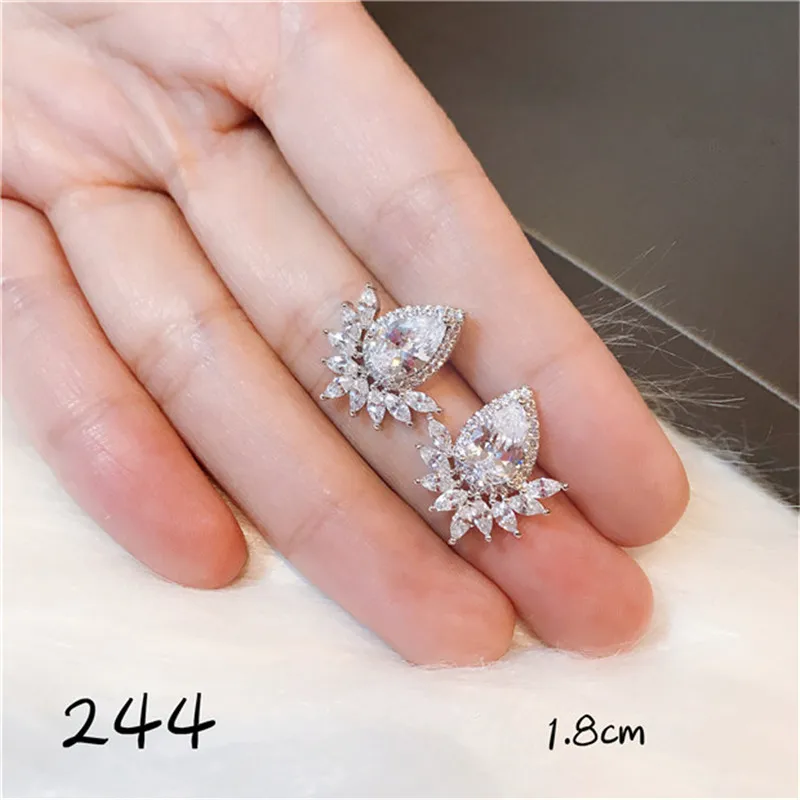 Серьги-капли для женщин, Стерлинговое Серебро S925, хорошее ювелирное изделие, супер яркий кубический цирконий, хрустальные стразы, подвески для женщин